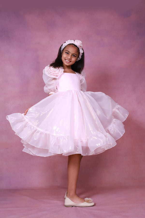 Pink Foil Flower Dress