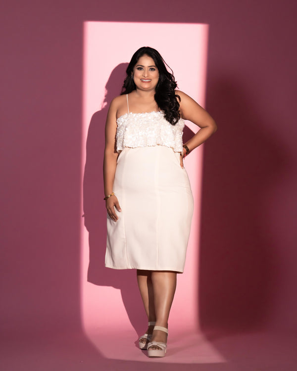 Glittery cream dress