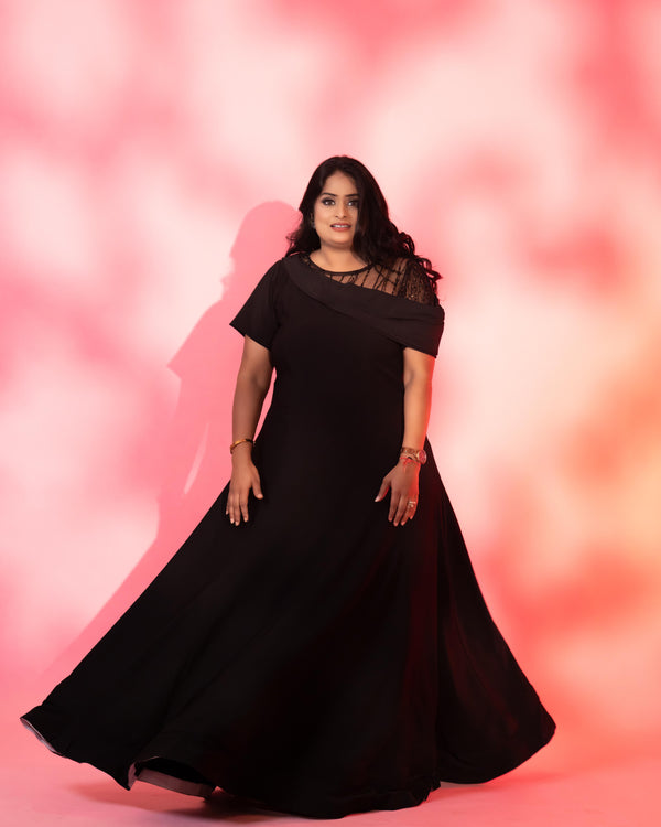 Black worked ball gown