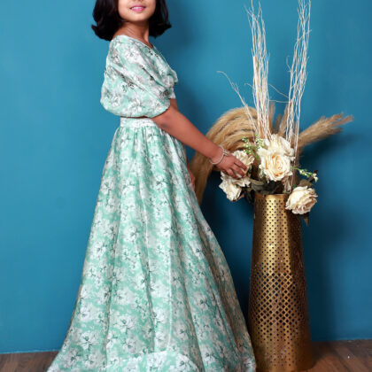 Green Floral Lehenga