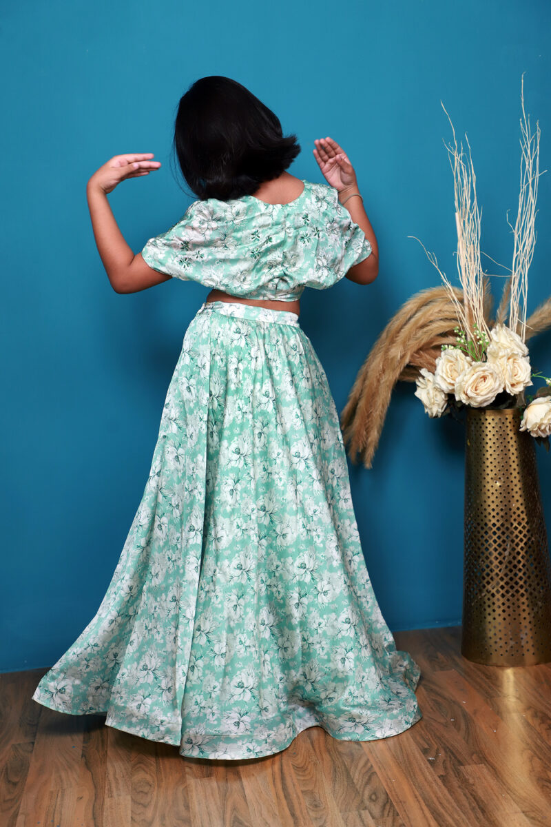 Green Floral Lehenga - Image 2