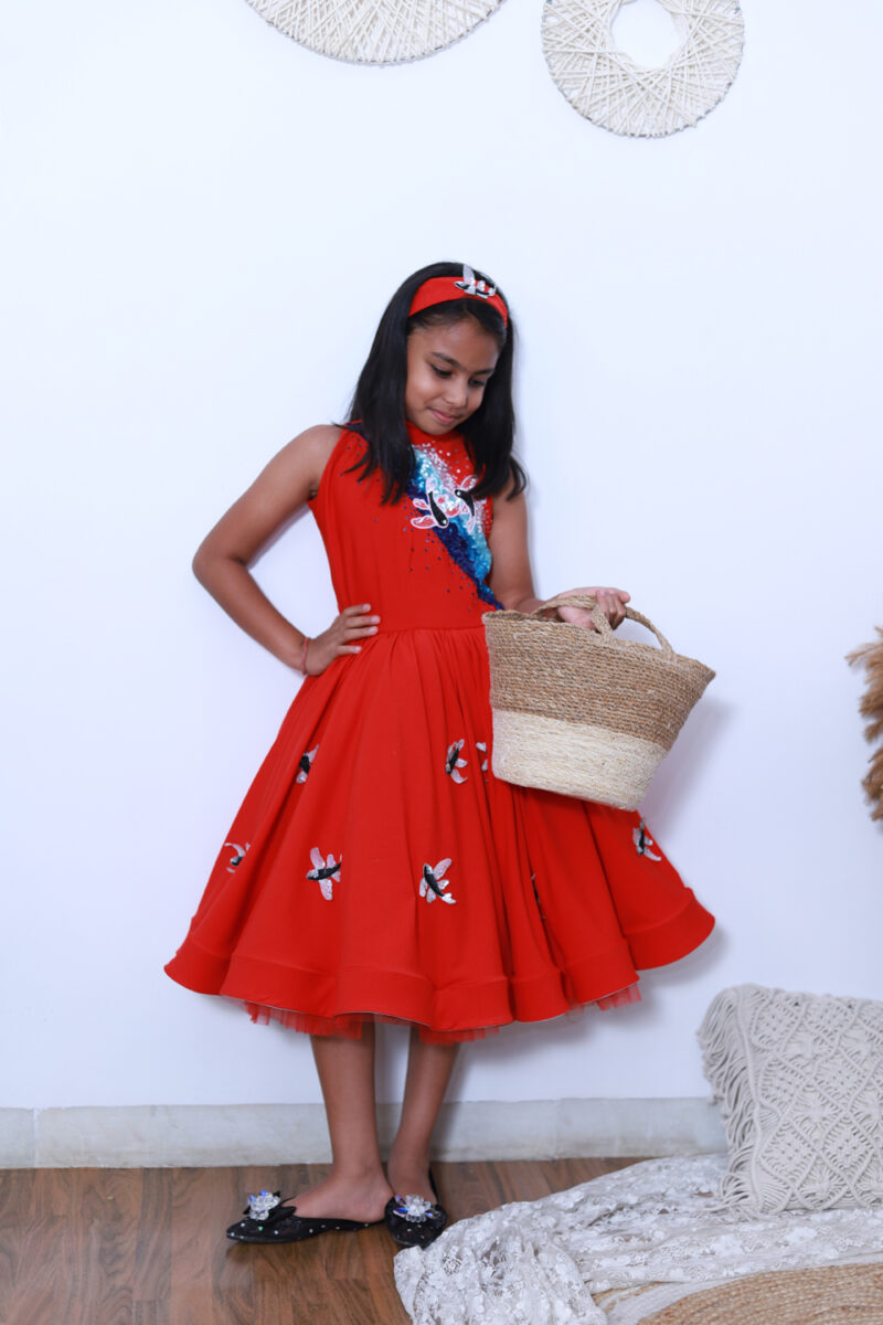 Red Aqua Dress - Image 5