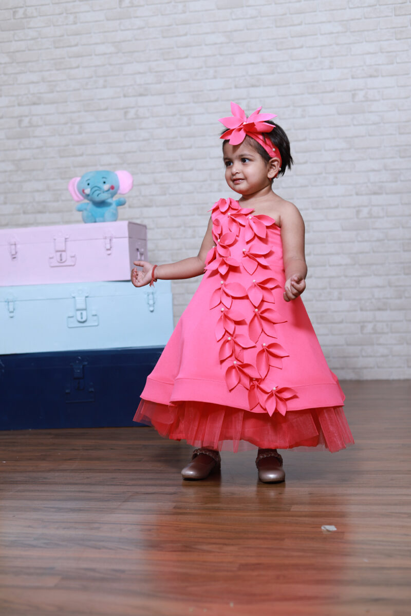 Pink 3D Flower Dress - Image 2