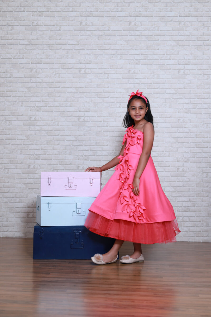 Pink 3D Flower Dress - Image 5