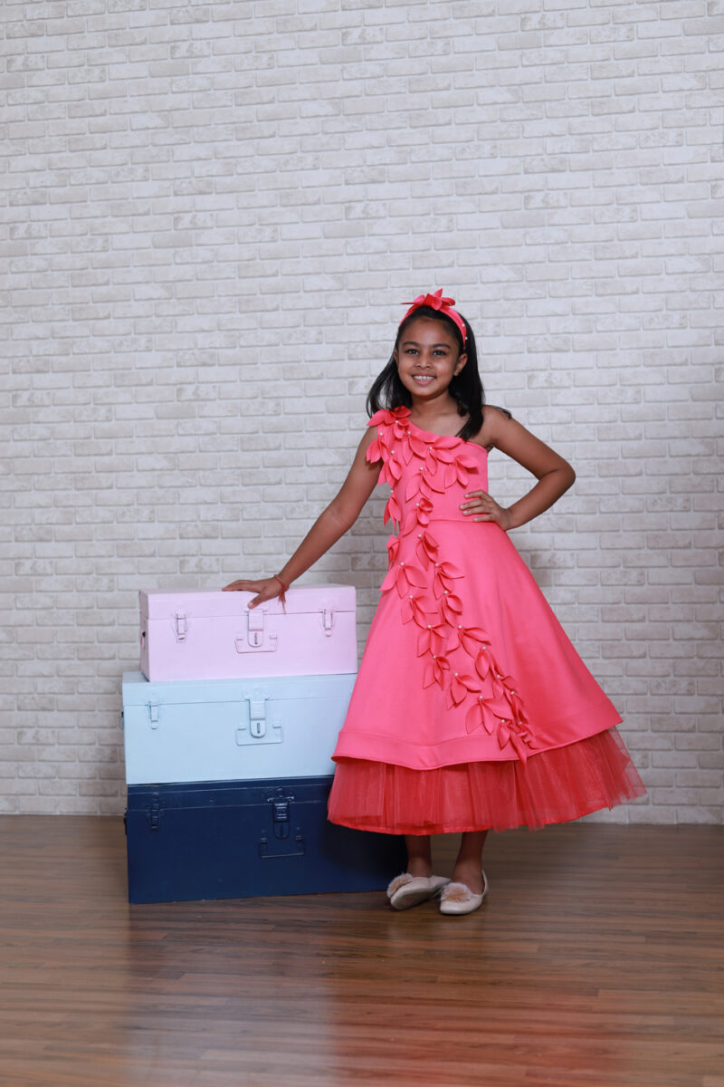 Pink 3D Flower Dress - Image 4
