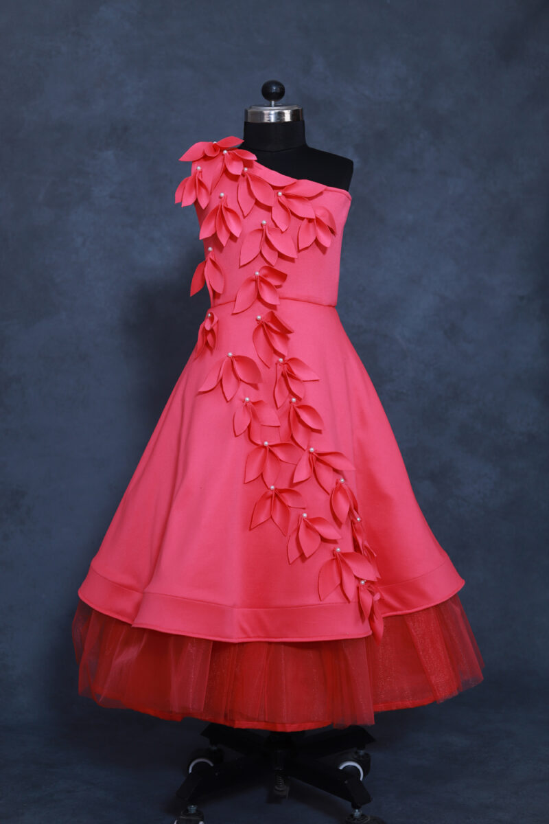 Pink 3D Flower Dress - Image 3