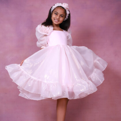 Pink Foil Flower Dress