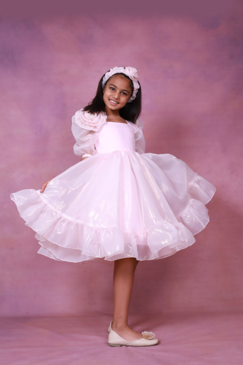 Pink Foil Flower Dress