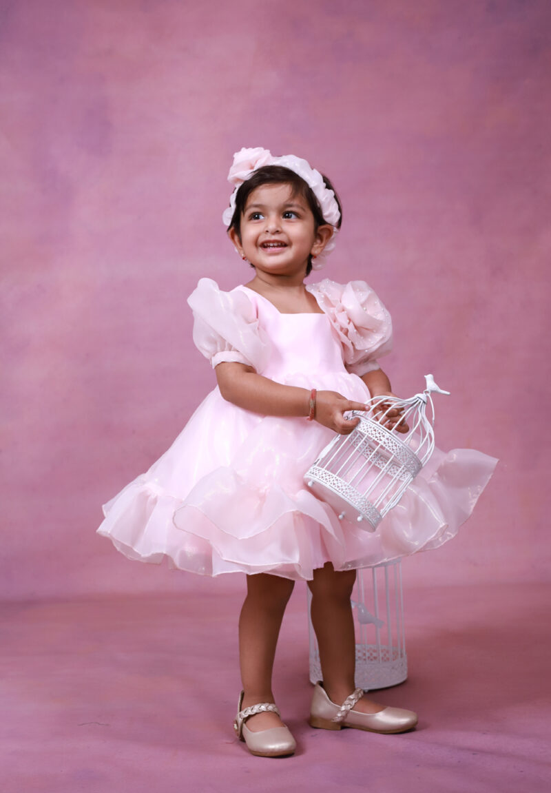 Pink Foil Flower Dress - Image 5
