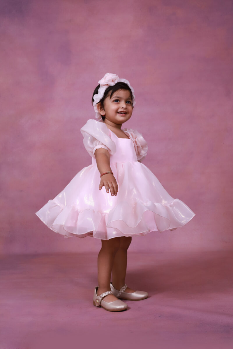 Pink Foil Flower Dress - Image 3