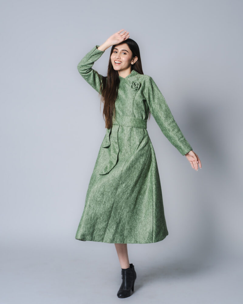 Zucchini Winter Flower Long Dress - Image 6