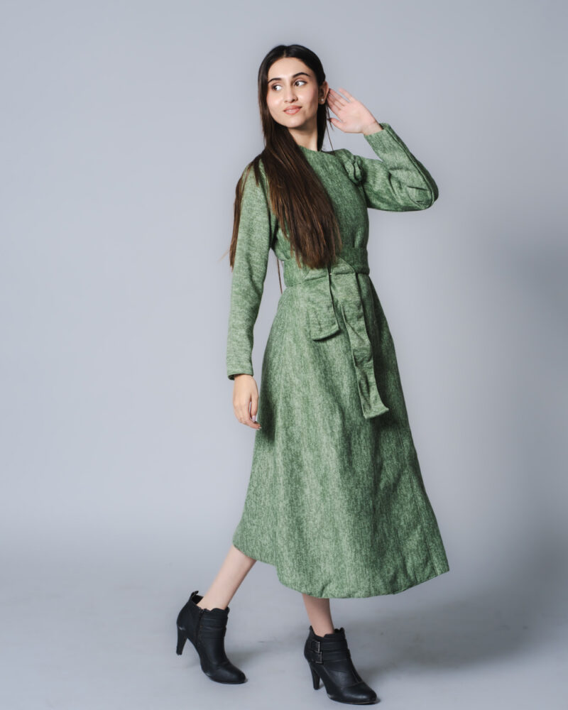 Zucchini Winter Flower Long Dress - Image 5