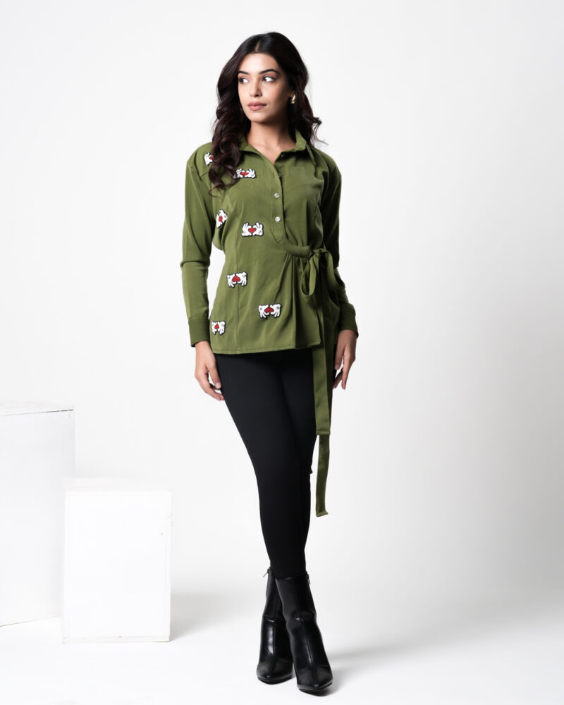 Korean Heart Green Shirt - Image 3