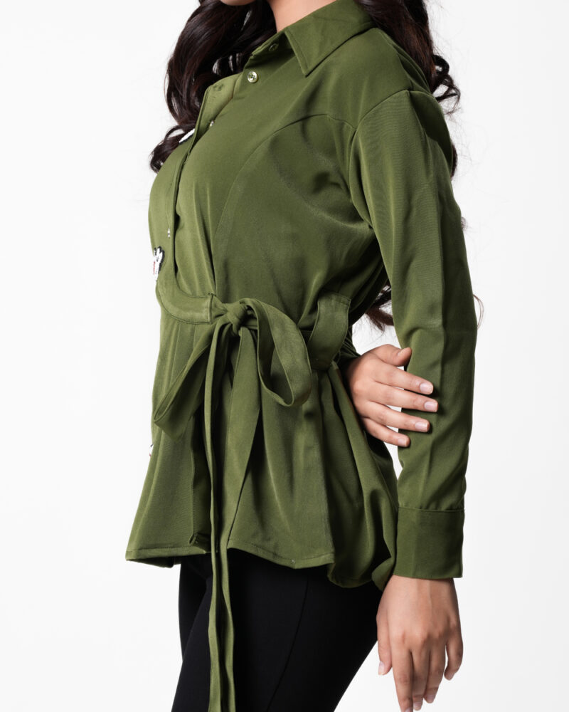 Korean Heart Green Shirt - Image 2