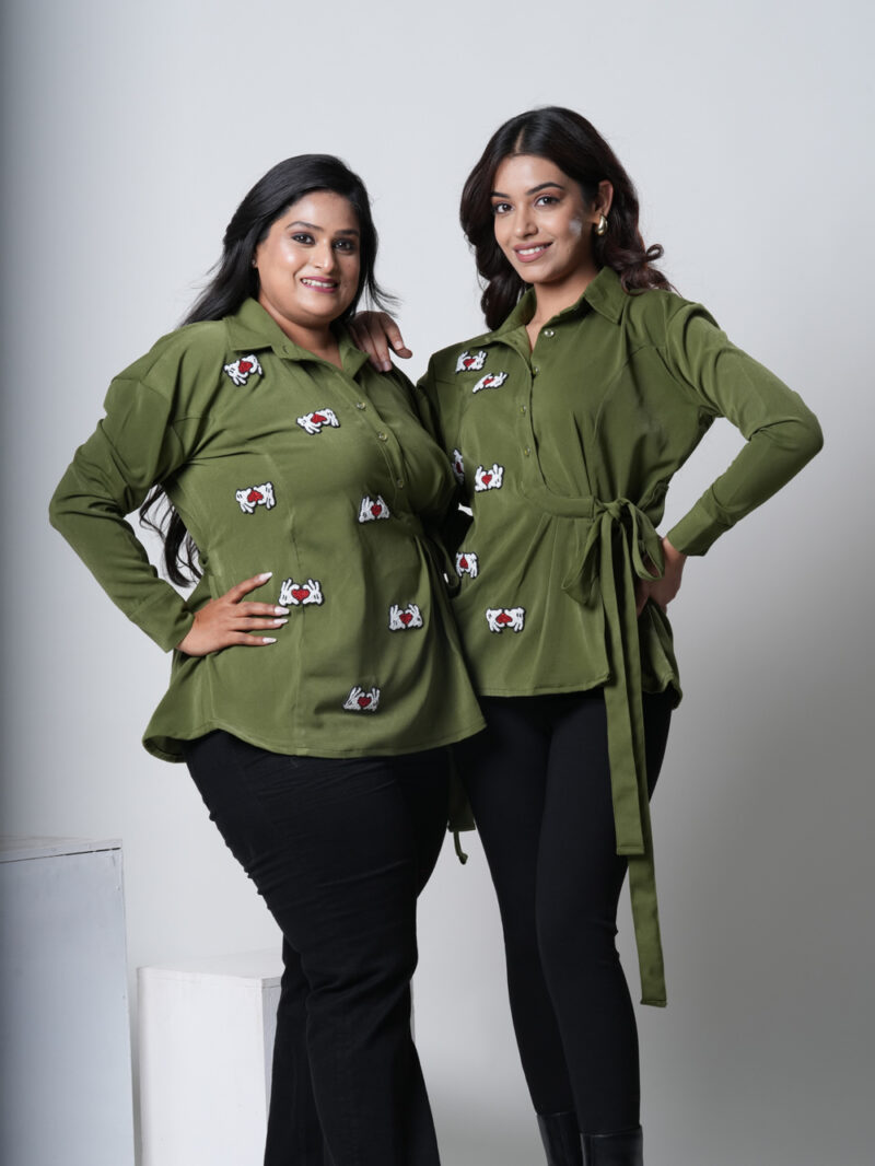 Korean Heart Green Shirt - Image 6