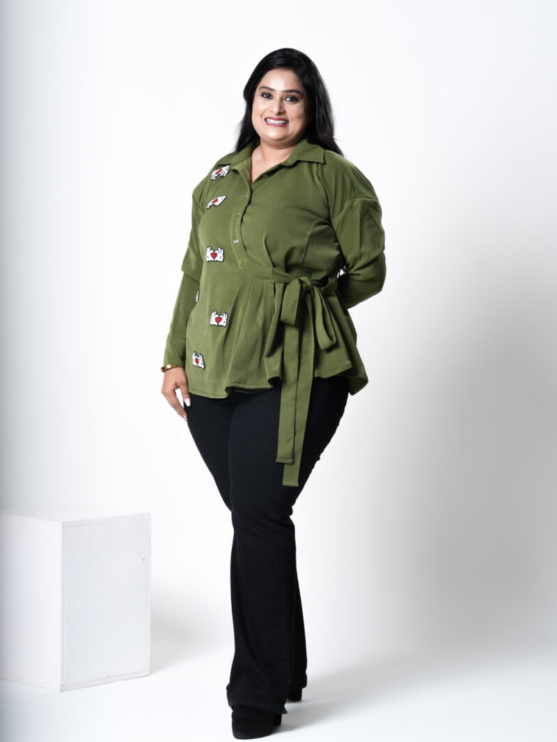 Korean Heart Green Shirt - Image 5