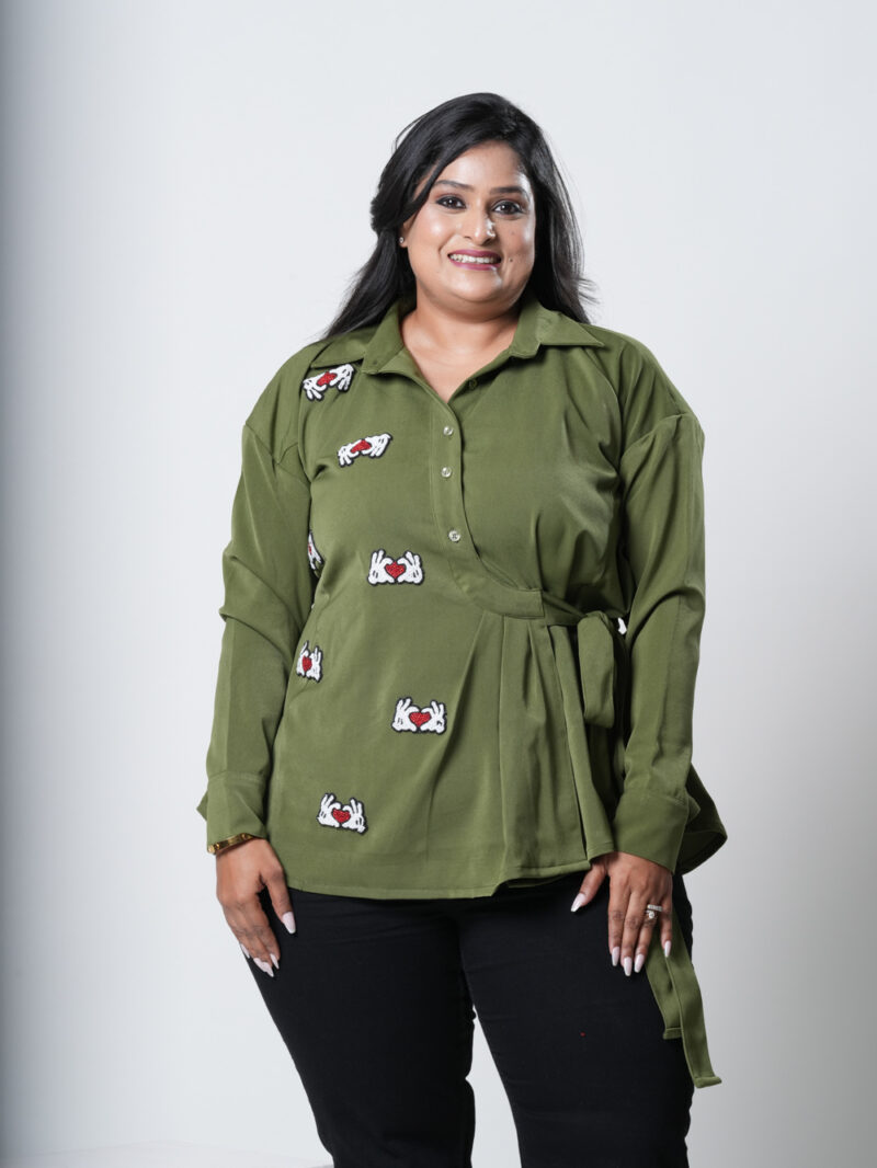 Korean Heart Green Shirt - Image 4