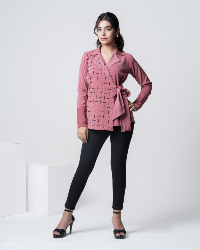 Pink Overlap Pipe Shirt - Image 6