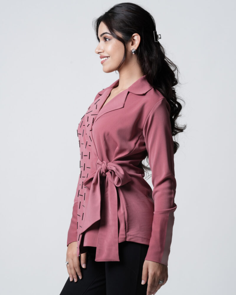 Pink Overlap Pipe Shirt - Image 5