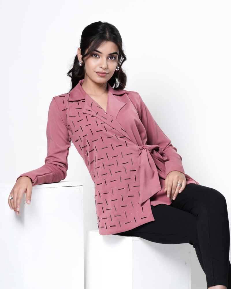 Pink Overlap Pipe Shirt - Image 4