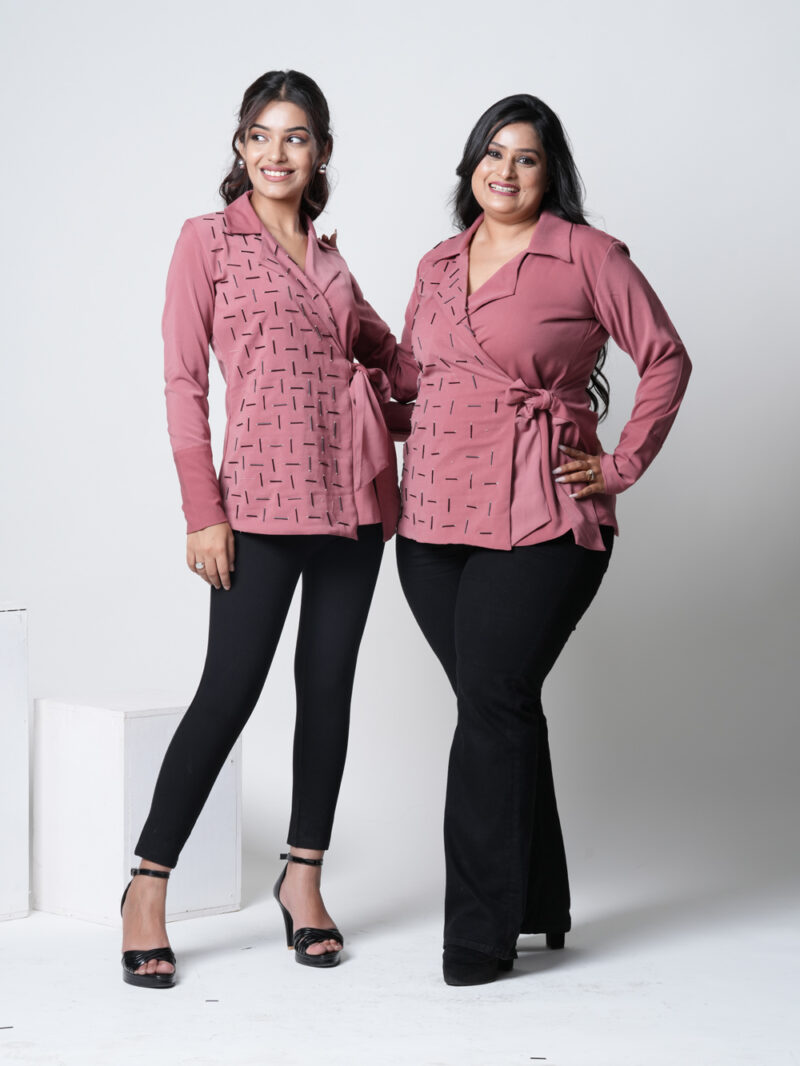 Pink Overlap Pipe Shirt
