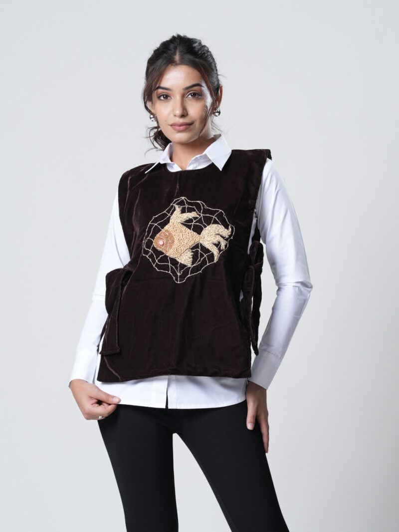 Brown Aqua Apron Shirt - Image 5