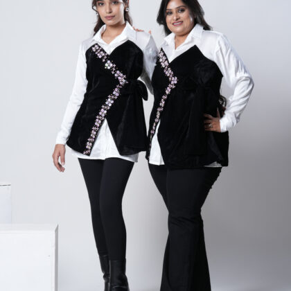 Black Criss Cross Over Shirt